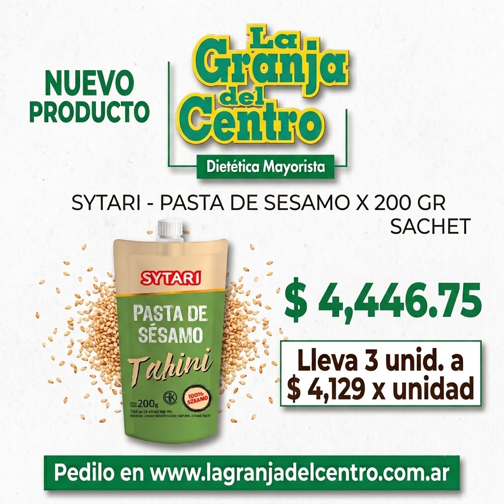Novedades Productos SYTARI - PASTA DE SESAMO X 200 GR SACHET